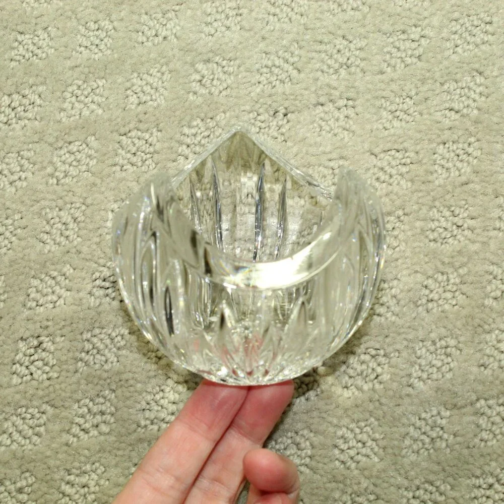 Vintage Mikasa Pierpoint Crystal 3 Point Votive Candle Holder 3.5